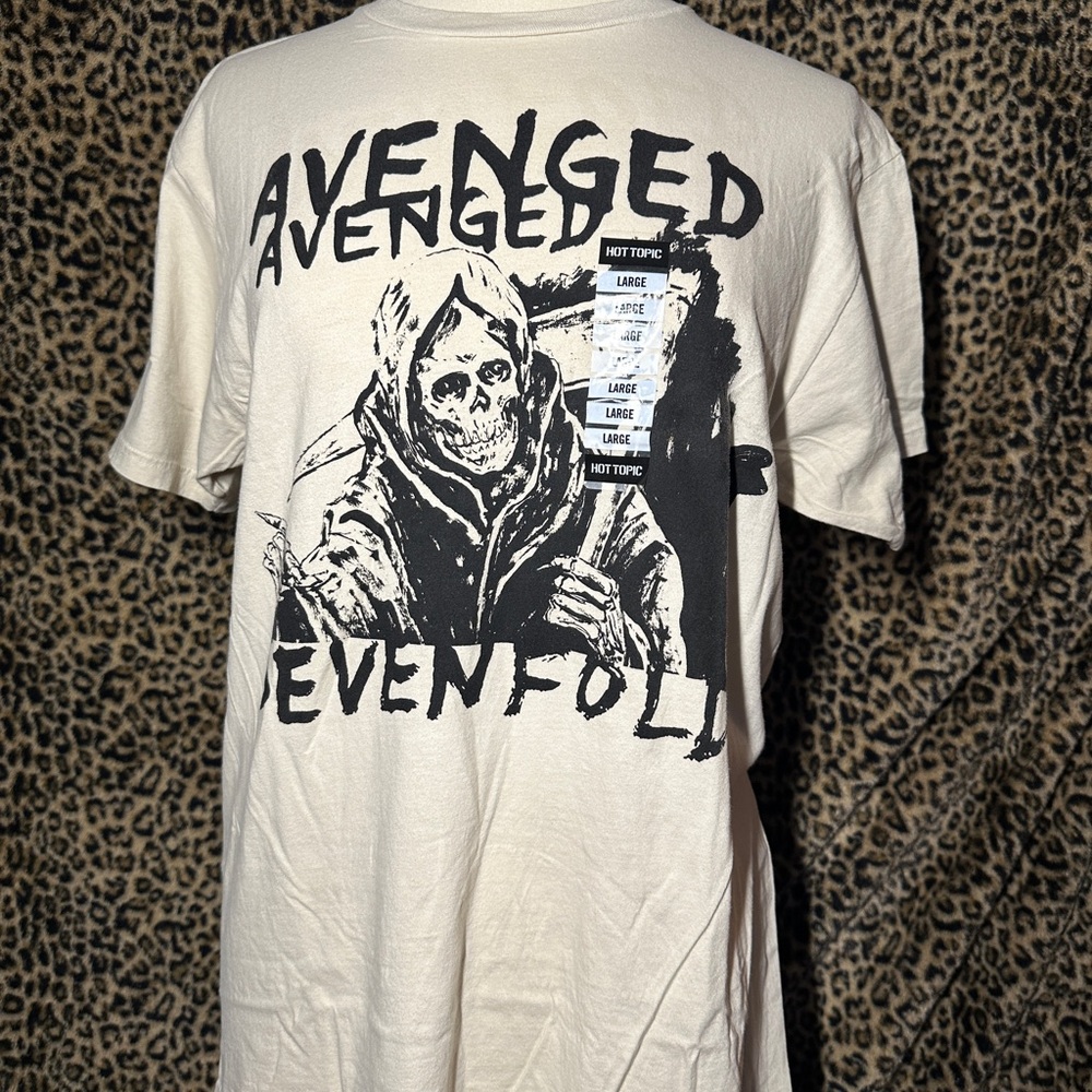 Cream Avenged Sevenfold Life Is But A Dream Grim Reaper Skeleton Graphic Tee